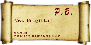 Páva Brigitta névjegykártya
